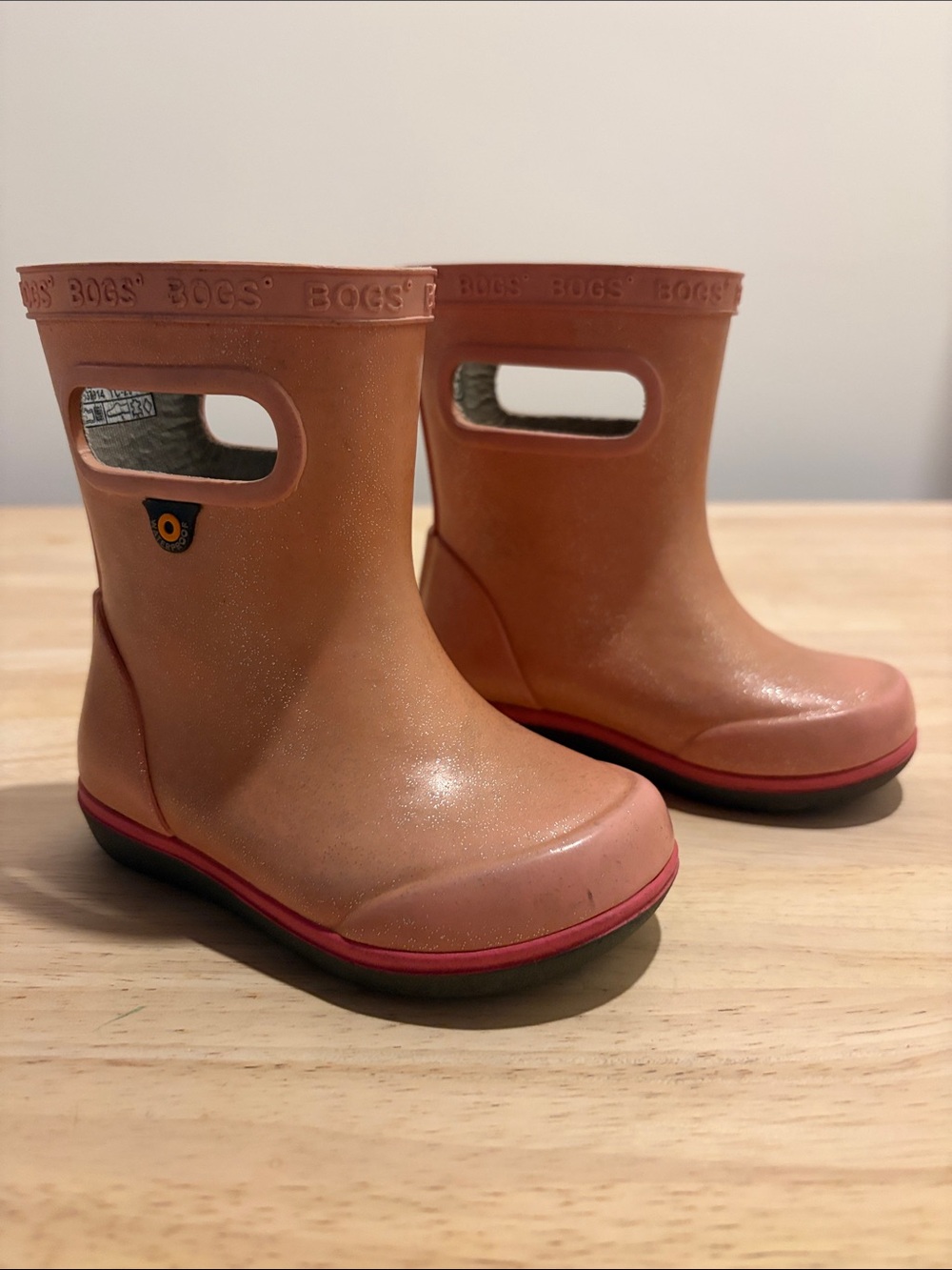 Bogs SKPR II Glitter Pink Waterproof Rain Boots